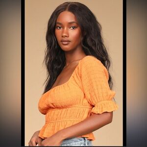 Lulu's Summery Vibes Smocked Crop